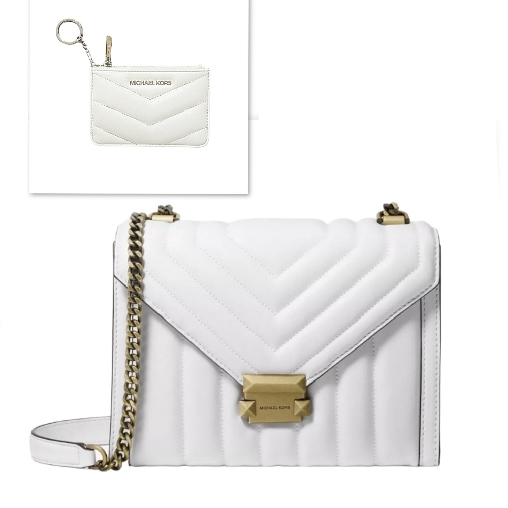 MICHAEL KORS Whitney Large Quilted Leather Convertible Shoulder Bag + Cardholder